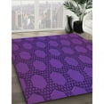 thumbnail image 3 of Ahgly Tapis Rond Lavable en Machine Intérieur Transitionnel Violet Vif, 7 Pieds Rond, 3 of 7