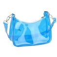 thumbnail image 2 of Spencer Small Crescent Shoulder Bag Underarm Purse for Women Hobo Handbag Clear Clutch Bag with Removable Strap, Blue, 2 of 10