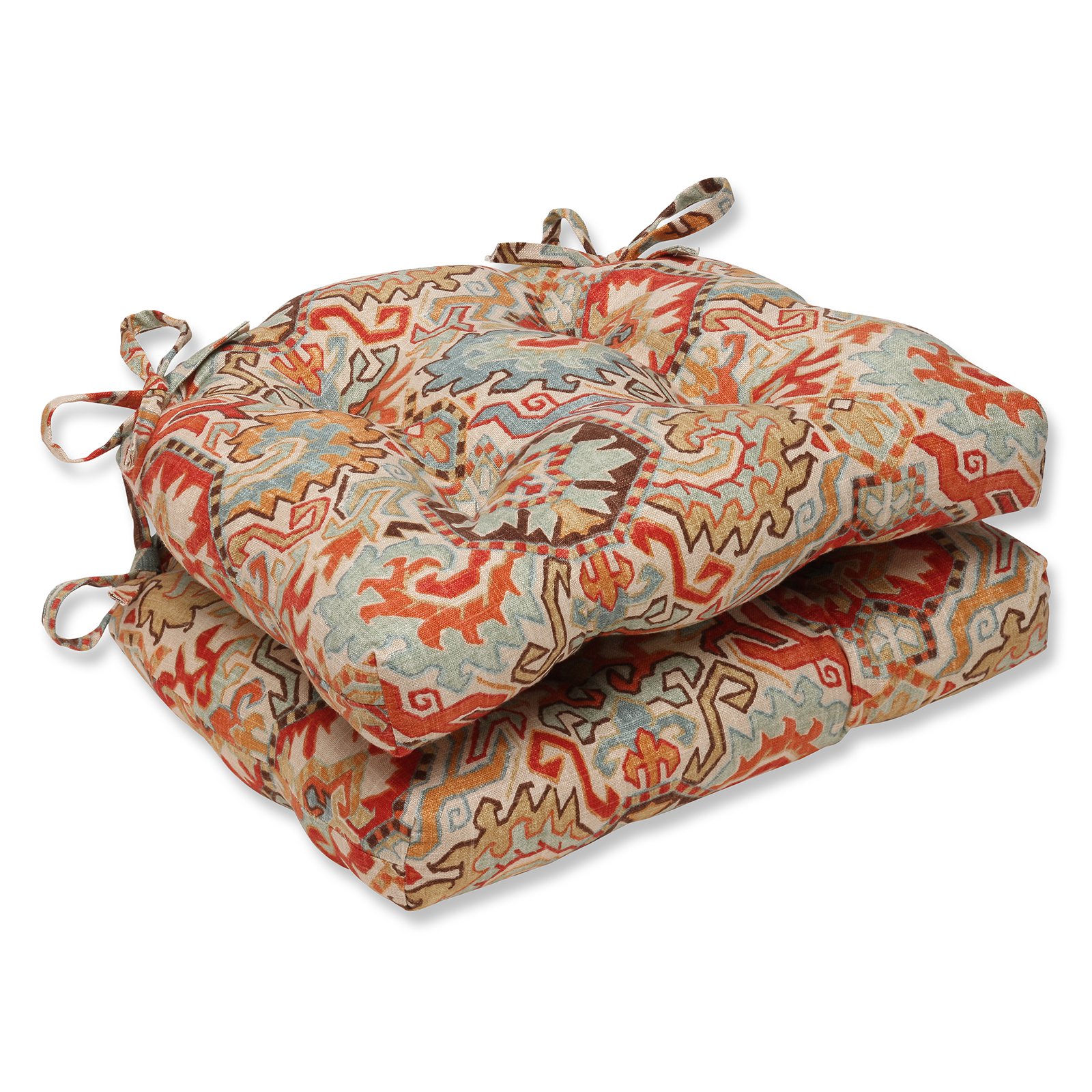 Pillow Perfect Madrid Persian Reversible Chair Pad Set of 2