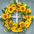 thumbnail image 6 of Sunflower Wreath for Front Door 16 inch - Fall Wreaths for Front Door Outside - Handcraft Wreath - Autumn Wreath - Sunflower Decor -Fall Artificial Flowers - Front Door Decor, 6 of 9