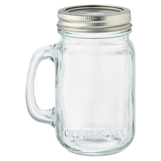 Mason Drinking Jars – Set of 6 Ice Cold Drinking Glass Jar with Lid – 15 Oz