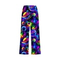 thumbnail image 4 of QATAINLAV Women's Planet Graphic Print Capri Pants Summer Lightweight Linen Cropped Sweatpants Casual High Waist Drawstring Straight Leg Capris with Pockets Multicolor XXL Weekly Prime, 4 of 6