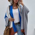 thumbnail image 3 of QUYUON Cardigan for Women Fall Deals Long Sleeve Womens Long Cardigan Polyester Women's Cardigan Sweater Cardigan Jacket Style Q-1827 Fall Cardigan Sweater Outerwear Coat Blue M, 3 of 6