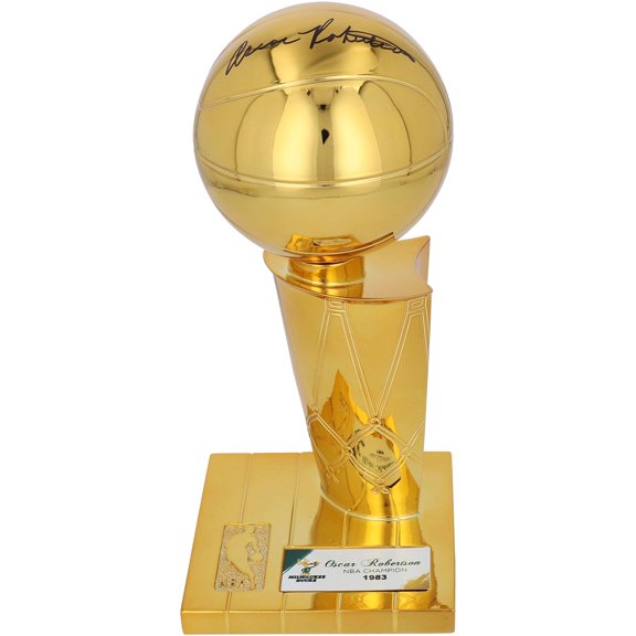 Oscar Robertson Milwaukee Bucks Autographed NBA Finals Champion Replica Larry O'Brien Trophy - Fanatics Authentic Certified