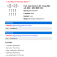 thumbnail image 2 of Front Brake Hardware Kit - Compatible with 2008 - 2013 BMW 135i 2009 2010 2011 2012, 2 of 2