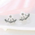 thumbnail image 4 of Accesorios de moda para mujer, pendientes de botón de cristal, pendientes de flores, bisutería dorada, joyería de plata, 4 of 5