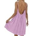thumbnail image 6 of Aimik Women's Backless Spaghetti Strap Midi Dress Summer Solid Tie Back Loose Sundress Breathable Casual Vacation Dress, 6 of 6