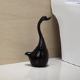 thumbnail image 1 of Juego de cepillos de baño con base de cerámica y mango de plástico, forma creativa de cisne, suministros para el baño, inodoro para el baño, 1 of 6