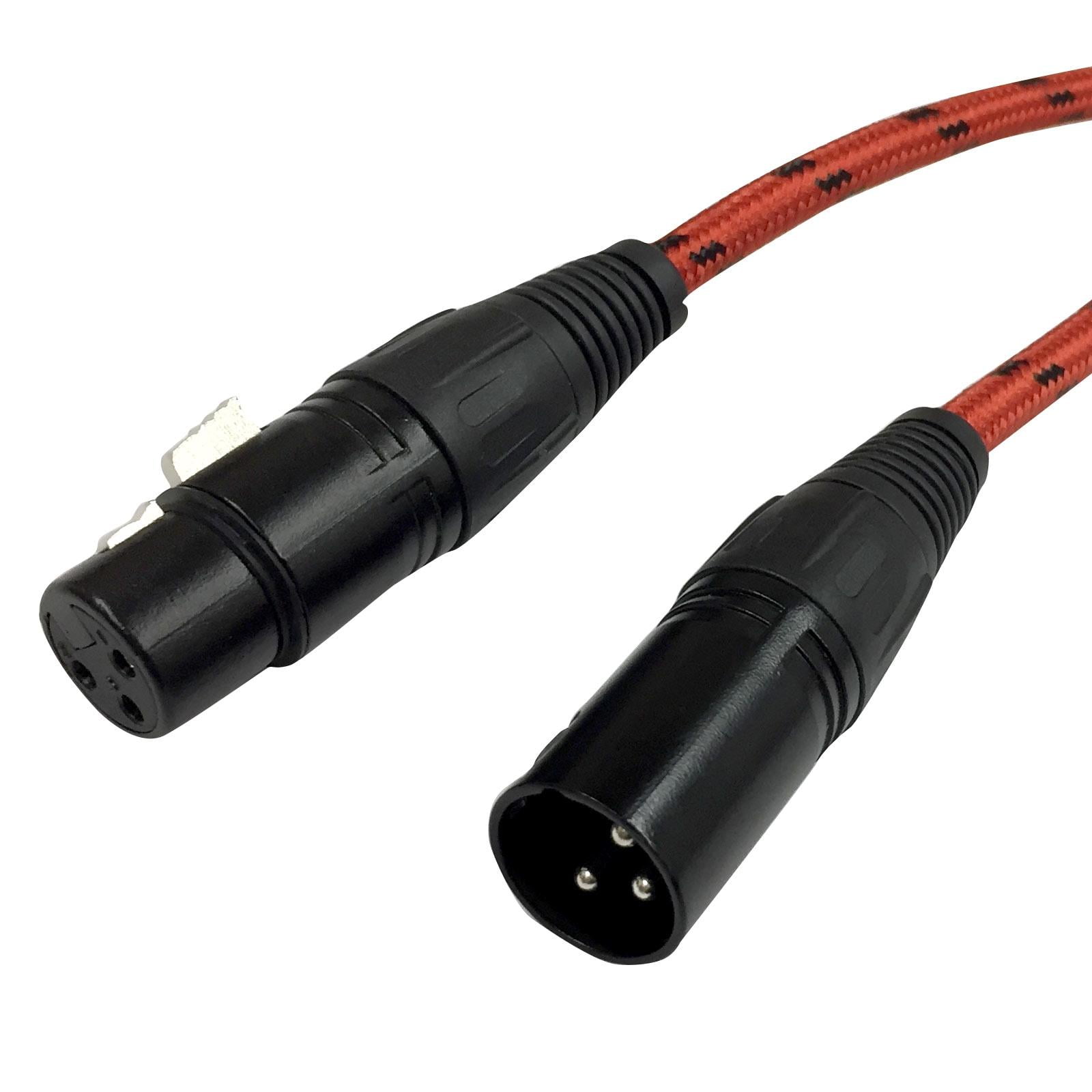 Clutch 20' Red Braided Sure-Fit XLR Female to XLR Male Microphone / Speaker Cable (4 pack)