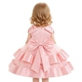 thumbnail image 6 of JAJAHO Flower Girl Satin Dress With Bow Design Sleeveless Mesh Layered Puffy Wedding Birthdary Gown 6M-3Y, 6 of 8