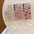 thumbnail image 7 of for Samsung Galaxy S25 Glitter Bling Case, Cute Luxury 3D Sparkle Crown Crystal Rhinestones Diamond Stunning Gems Pearl with Lanyard Wrist Strap Women Girls Phone Case for Galaxy S25,Hot Pink, 7 of 7