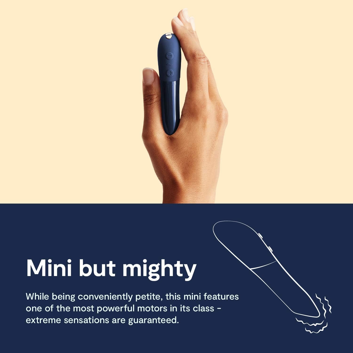 We-Vibe Tango X Rechargeable Personal Massager for Women, Compact Waterproof Design, Midnight Blue