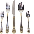 thumbnail image 1 of Royal Flatware RF2253, Gold 20-Piece Premium Surgical Stainless Steel Silverware Flatware Set 18/10, Service for 4, 24K Gold-Plated Hostess Serving Set, 1 of 1
