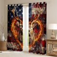 thumbnail image 2 of American Flag Deer Curtains 3D Animal Elk Deer Window Curtain Wildlife Themed Window Treatments Hunting Themed Bedroom Curtains Western Farmstyle Curtains,2 Panels 38"Wx45"L, 2 of 5