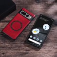 thumbnail image 4 of PENGXIANG Phone Protective Shell Impact Resistant Shockproof Solid Color Wear-resistant Anti-Fingerprint Anti-scratch Faux Leather Magnetic, 4 of 10