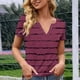 thumbnail image 4 of Camisetas de Manga Corta para las Mujeres Casual Impresa No Estructurada Botón-Arriba Cuello Redondo Camiseta, Camisetas de Manga Corta de las Mujeres Casual Blusa Vintage, 4 of 6