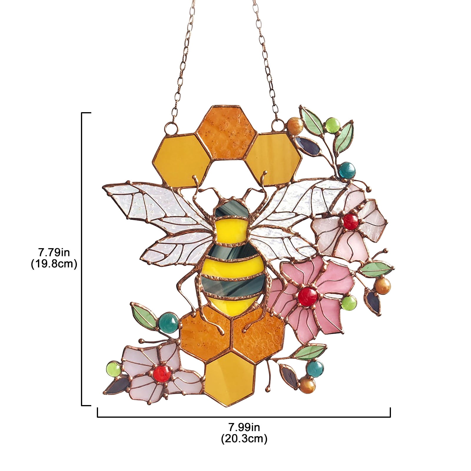 Honeycomb Stained Glass Sun Catcher Wall Hanging