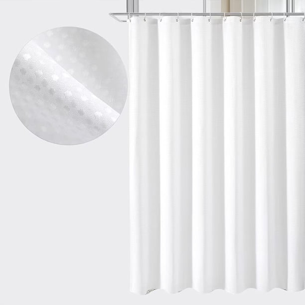 Xiao Hua Cortinas de ducha para baño, de tela lavable, impermeables, color blanco