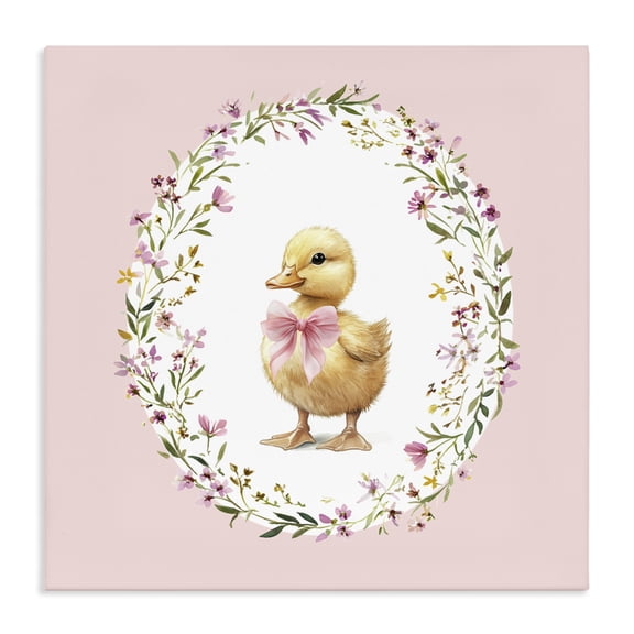 Stupell Industries Farmhouse Blush Pink Duckling Canvas Art, 17 x 17, by Christine Simpson Art