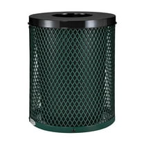 Thermoplastic Coated Mesh Receptacle w/Flat Lid, 36 Gallon, Green