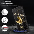 thumbnail image 6 of Case for Motorola Moto E22 Case Wallet with Card Holders - Lovely Colorful Pattern PU Leather Flip Phone Case TPU Shell Folio Cover Women Men for Motorola Moto E22 Color Golden Butterfly, 6 of 14