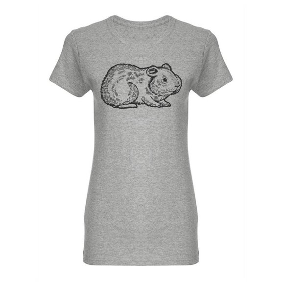 Hamster Pet Sketch Shaped T-Shirt Women -Image by Shutterstock, Female Large
