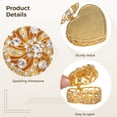 thumbnail image 4 of Wedding Arras Box, Gold Heart Shaped Box with Decorative Rhinestone Crystals, Rhinestone Metal Jewelry Box, 2.5 x 2.5 x 1.5 in Wedding Accessories Keepsake for Ceremony, 4 of 7