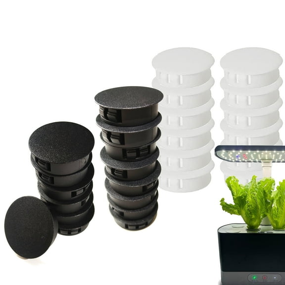 Qzbhct Plant Spacer Kit Compatible with Aerogarden Spacer Lid Cap for Indoor Hydroponic System Platform Spacers Cover, 10 Black & 10 White