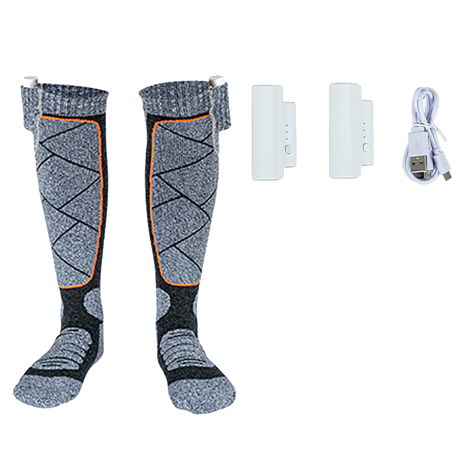 Chaussettes Chauffantes électriques USB – Doublure Polaire, Semelle Antidérapante, Sans Fil – Pour Rando, Ski, Pêche – Homme/femme