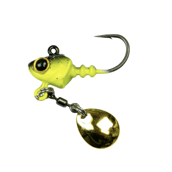 6th Sense Pecos Underspin Jig Kit, 1/8oz., Black Neon / Willow Blade