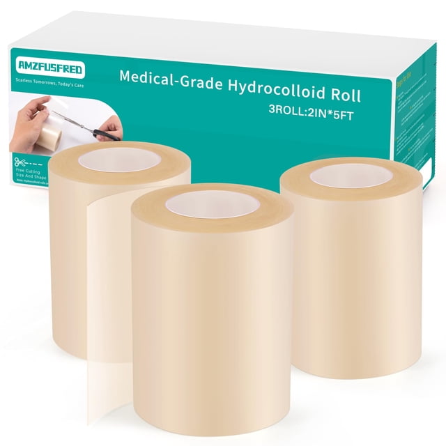 Vendajes hidrocoloides Amzfusfred, rollo de 5 cm x 4,5 m, para el cuidado de heridas
