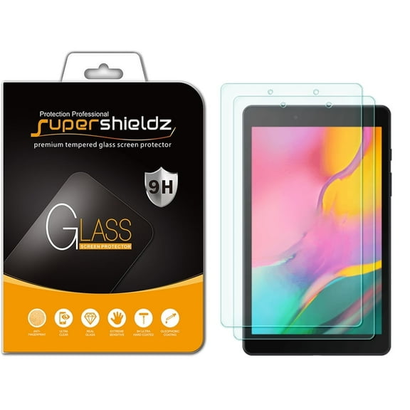 [2-Pack] Supershieldz for Samsung Galaxy Tab A 8.0 (2019) (SM-T290 Model Only) Tempered Glass Screen Protector, Anti-Scratch, Anti-Fingerprint, Bubble Free
