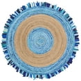 thumbnail image 2 of SAFAVIEH Cape Cod Susan Striped Area Rug, Turquoise/Natural, 6' x 6' Round, 2 of 8