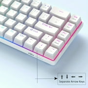 MageGee Portable 60% Mechanical Gaming Keyboard, MK-Box LED Backlit Compact 68 Keys Mini Wired Office Keyboard with Red Switch for Windows Laptop PC Mac - Black/Grey