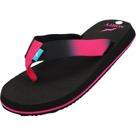 

NORTY Womens Flip Flops Adult Female Thong Sandals Black - Runs 1 Size Small