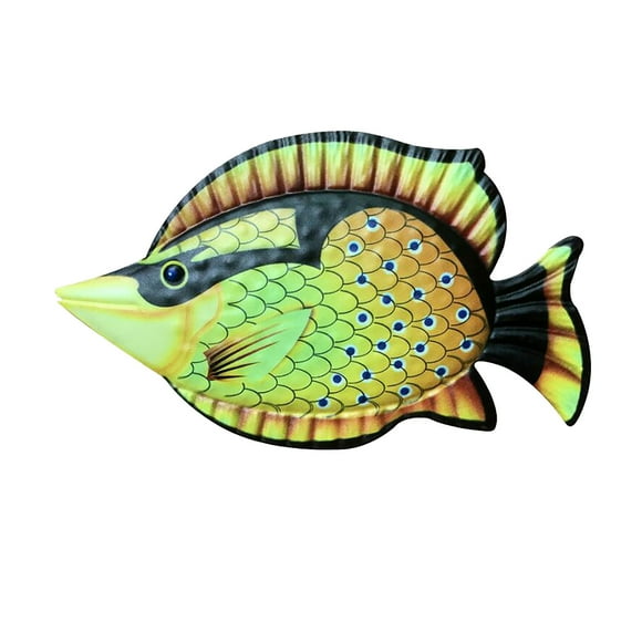 Mikilon Iron Fish Hanging Decoration Garden Home Crafts Decoration Fish Wall Hanging