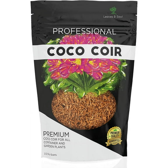 Leaves and Soul Professional Coco Coir Lightweight Soil Additive, Large, 2.2 Quarts