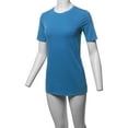 thumbnail image 5 of A2Y Women's Basic Solid Premium Cotton Short Sleeve Crew Neck T Shirt Tee Tops Blue Mist XL, 5 of 6