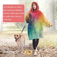 thumbnail image 4 of Colorful Tie Dye Ink Splash Pattern Wearable Oversized Blanket,Wearable Blanket Hoodie for Adults,Cozy Hooded Blankets with Super Pockets,Super Warm Fuzzy Pullover for Women & Men, 4 of 6