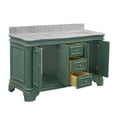 thumbnail image 5 of Katherine 60" Double Bathroom Vanity with Sage Green Cabinet and Carrara Marble Top, 5 of 6