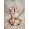 thumbnail image 2 of Sale: 1.50 Carat Peach Pink Morganite (Round cut) and Black Diamond Engagement Bridal Wedding Ring Set in 10k Rose Gold, 2 of 2