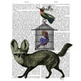 thumbnail image 3 of Fab Funky 12x14 Black Modern Framed Museum Art Print Titled - Fox With Birdcage, 3 of 5