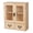 Burlywood, variant on Rustic Apothecary Cabinet - 12" L x 4.7" W x 14" H Vintage Pine Countertop Cabinet with 2 Shatterproof Clear Doors & 2 Drawers, Small Spice Organizer for Kitchen, Bathroom, Office (Brown)