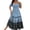 Blue, variant on Women's Boho Floral Print Square Neck Beach Party Flowy Ruffle Midi Dress Summer Loose Vacation Sundress White 3XL