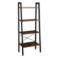 thumbnail image 2 of Spaco 4-Tier Bookshelf, Ladder Shelf, Wood Bookcase with Steel Frame, Flower Standing Shelf Units Storage Rack for Home Office Living Room Bathroom, 2 of 10