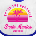 thumbnail image 4 of Inktastic Summer Enjoy the Sunshine Santa Monica California in Pink Boys or Girls Baby Bib, 4 of 4