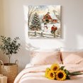 thumbnail image 4 of Canvas Wall Art, Christmas Farm Framed Canvas Prints for Living Room Bathroom, Xmas Tree Snowman Barn Winter Country Gallery Wrapped Wall Decor for Home Office, Gifts, 12"x12" Ship Next Day, 4 of 9