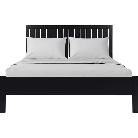 Camden Isle Graham Platform Bed | Slatted Headboard | Queen, Black