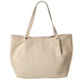 thumbnail image 2 of Italian Leather Top Handle Tote, Beige, 2 of 4
