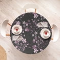thumbnail image 4 of Ambesonne Garden Scene Fitted Round Tablecloth, Spring Floral Art Boho, 40"- 44" Diameter, Mauve Rose Charcoal Grey, 4 of 5